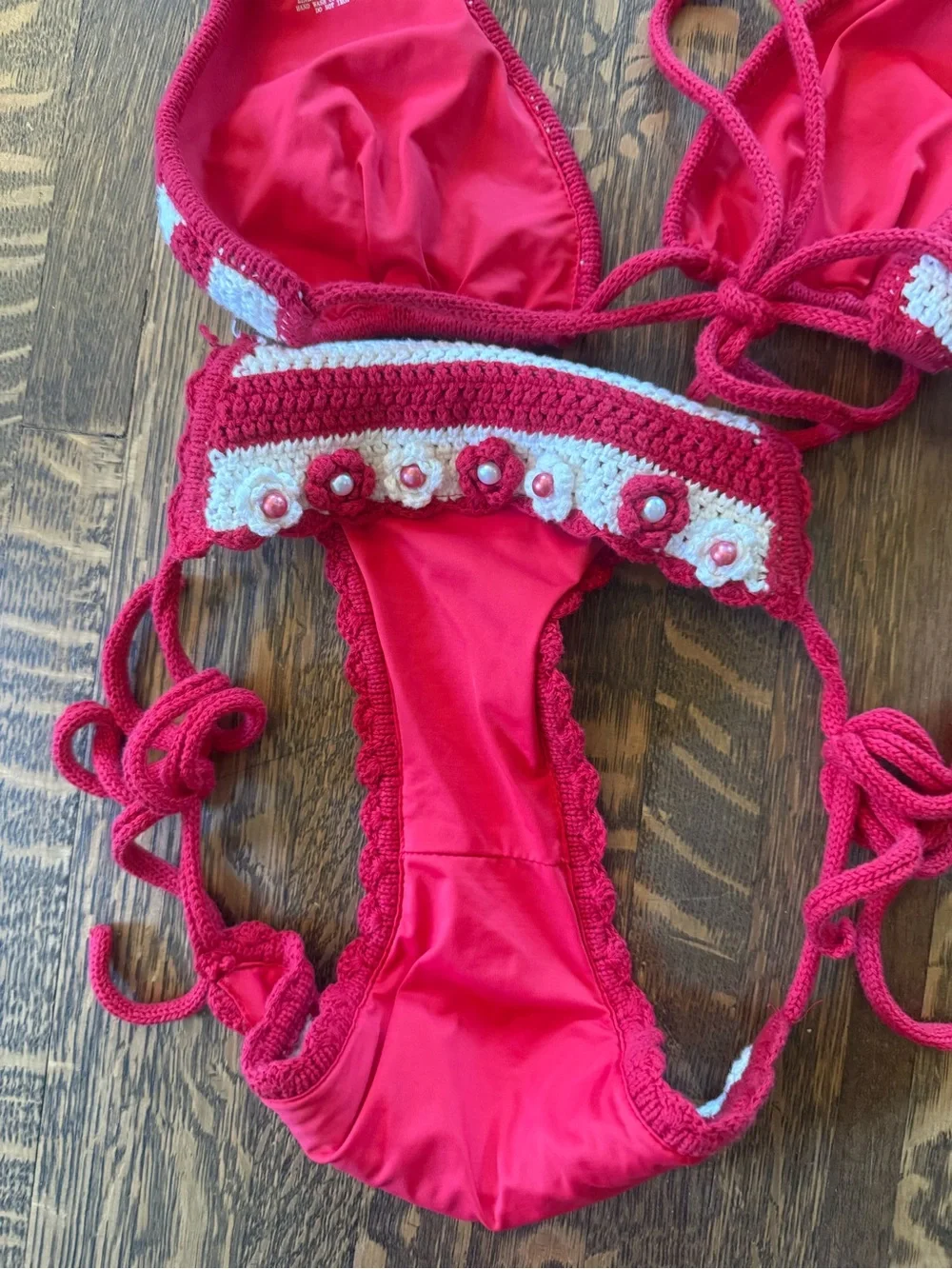 Frankie’s Bikinis Crochet Bikini Set- size small